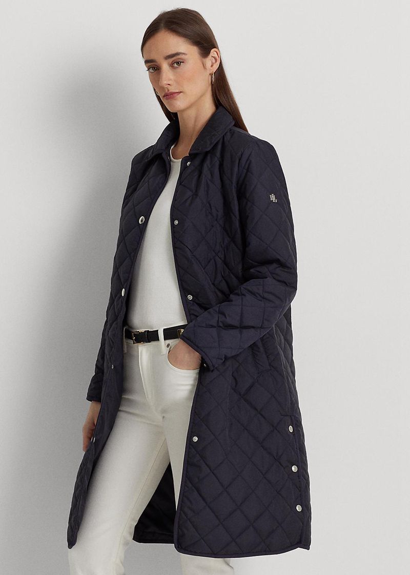 ローレン ジャケット レディース ネイビー Long Quilted NPEBM9867